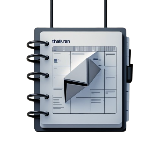 Thalkranz notebook with a spiral binding on a white background