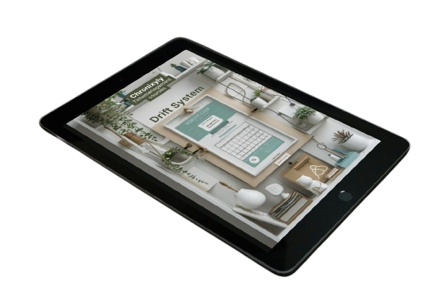 Tablet displaying a design software interface on a white background