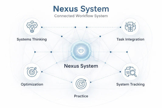 Diagram of the Nexus System with interconnected components on a white background